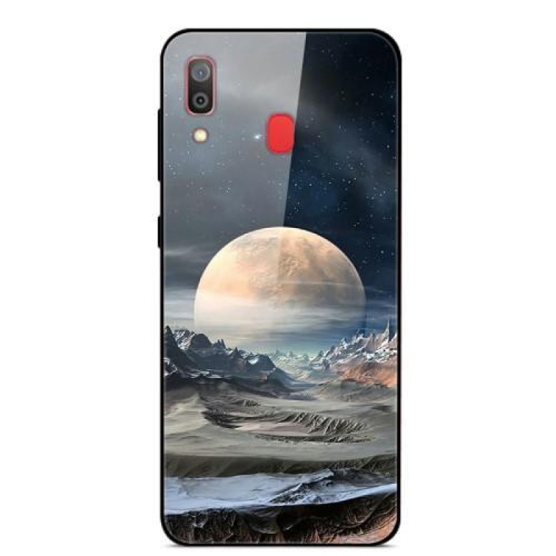 Nyomtató zselés tok üveg hátlappal Samsung Galaxy A30 / A20 - white planet