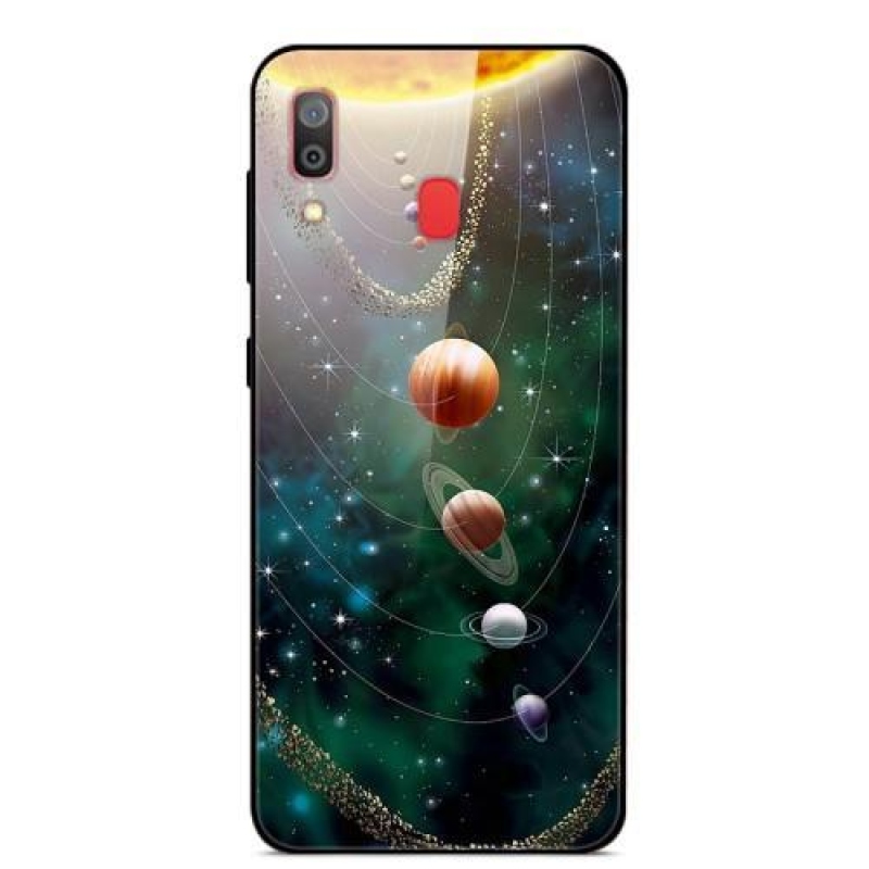 Nyomtató zselés tok üveg hátlappal Samsung Galaxy A30 / A20 - planéták