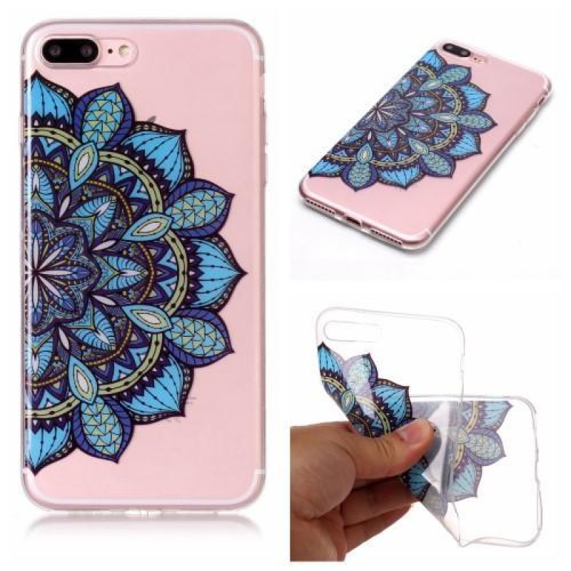 Printy zselés tok iPhone 8 Plus és 7 Plus készülékhez - kék virág