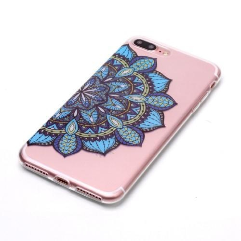 Printy zselés tok iPhone 8 Plus és 7 Plus készülékhez - kék virág
