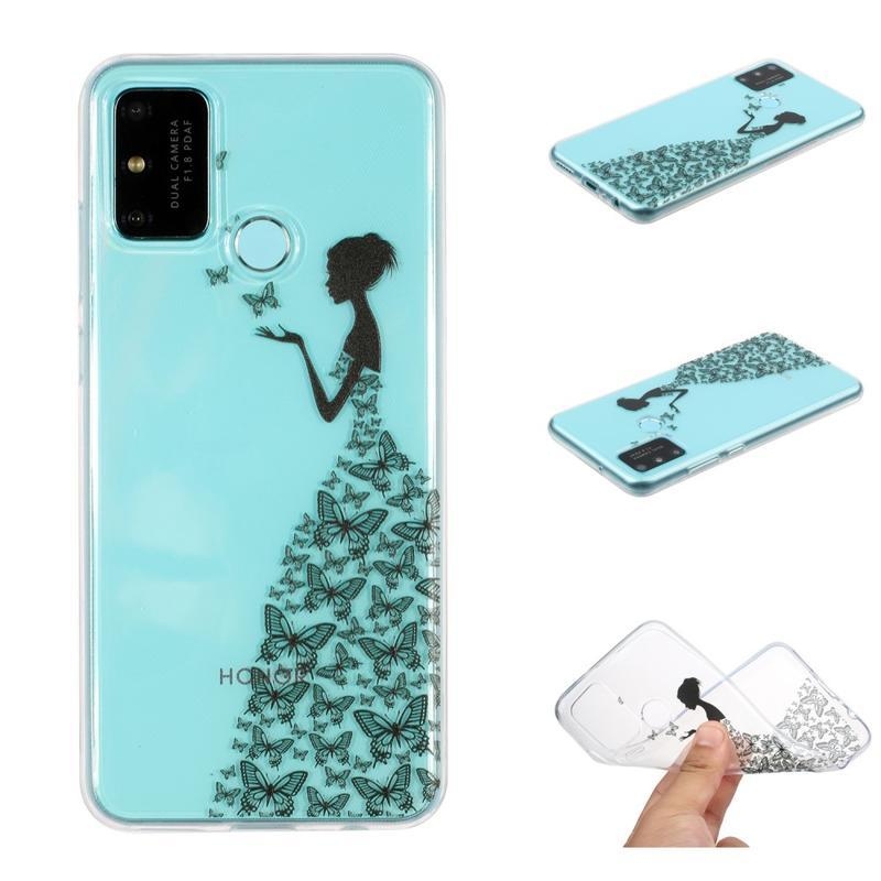 Printy zselés tok Honor 9A - lány és pillangók