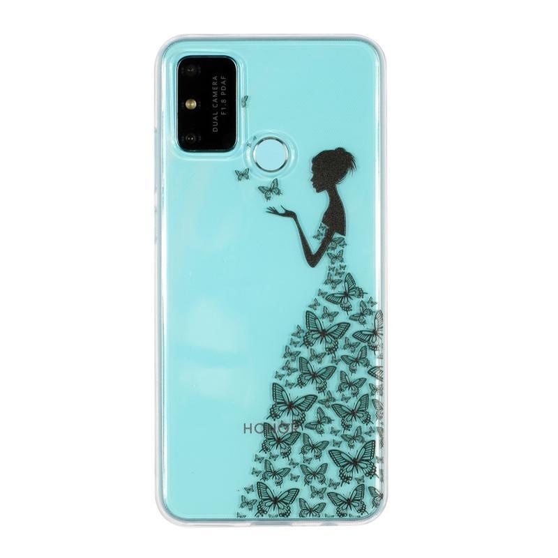 Printy zselés tok Honor 9A - lány és pillangók