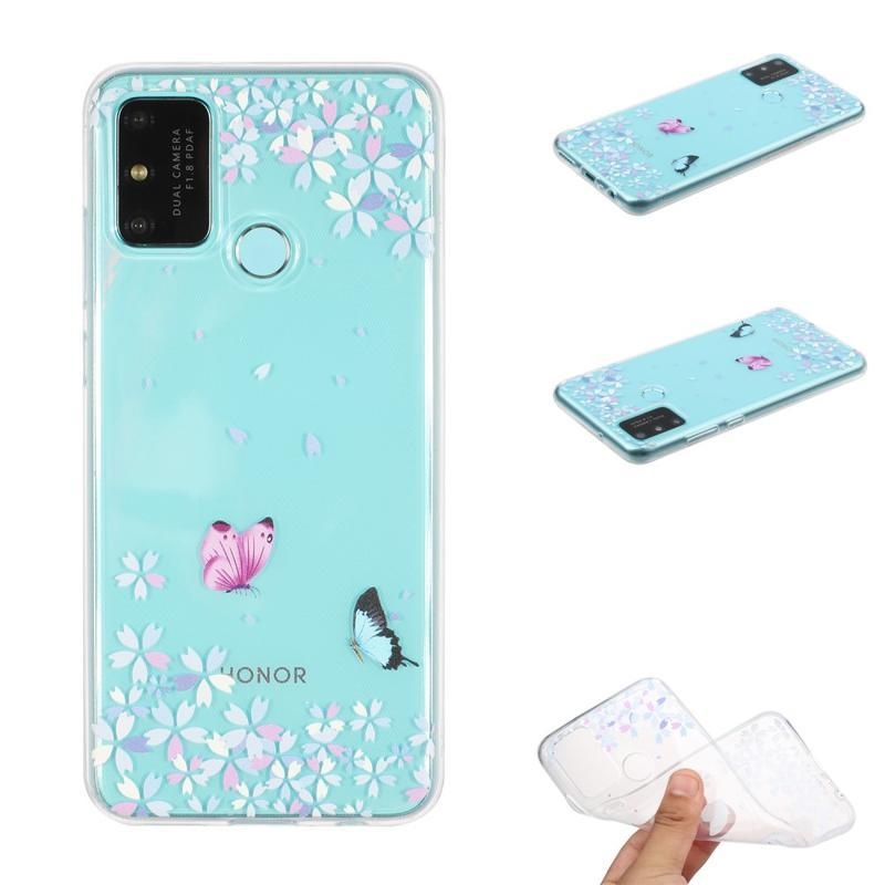 Printy zselés tok Honor 9A - pillangó és virág