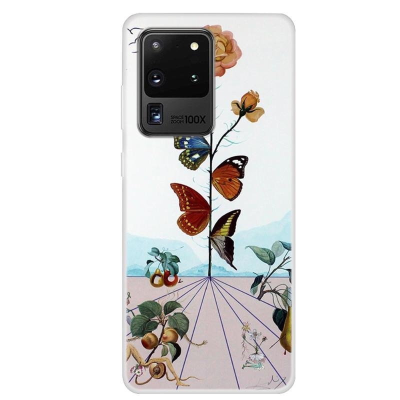 Printy zselés tok mobil Samsung Galaxy S20 Ultra - pillangók és virág
