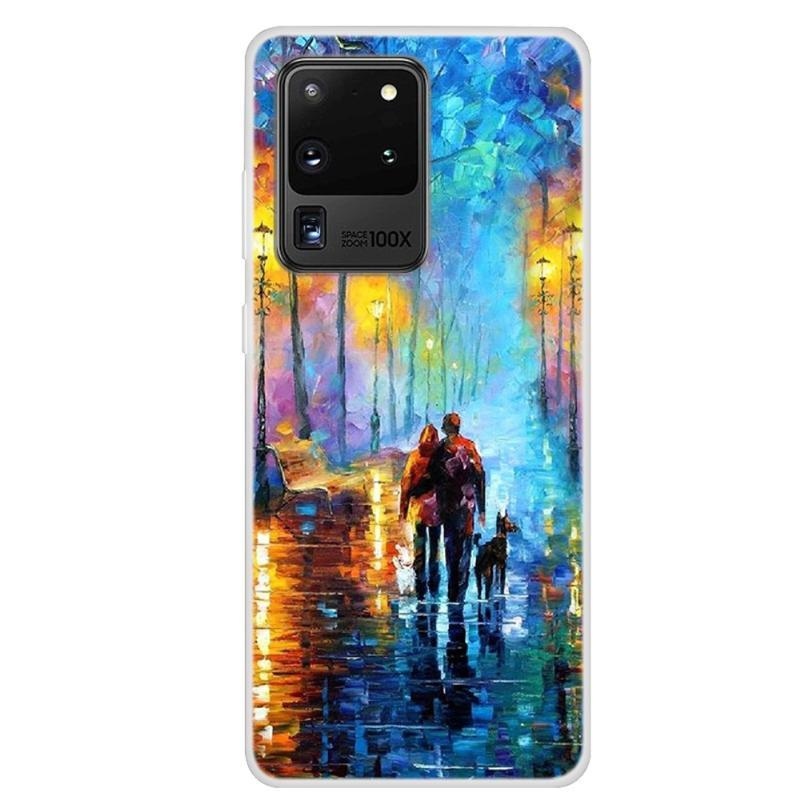 Printy zselés mobiltok Samsung Galaxy S20 Ultra - szerelmes pár egy kutyával