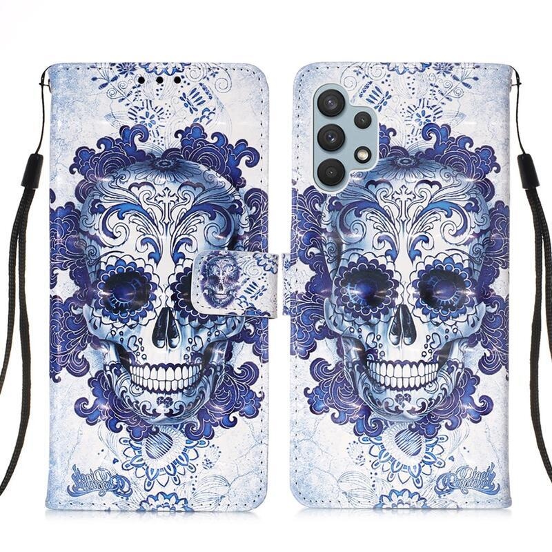 Printy pénztárca tok Samsung Galaxy A32 4G - koponya