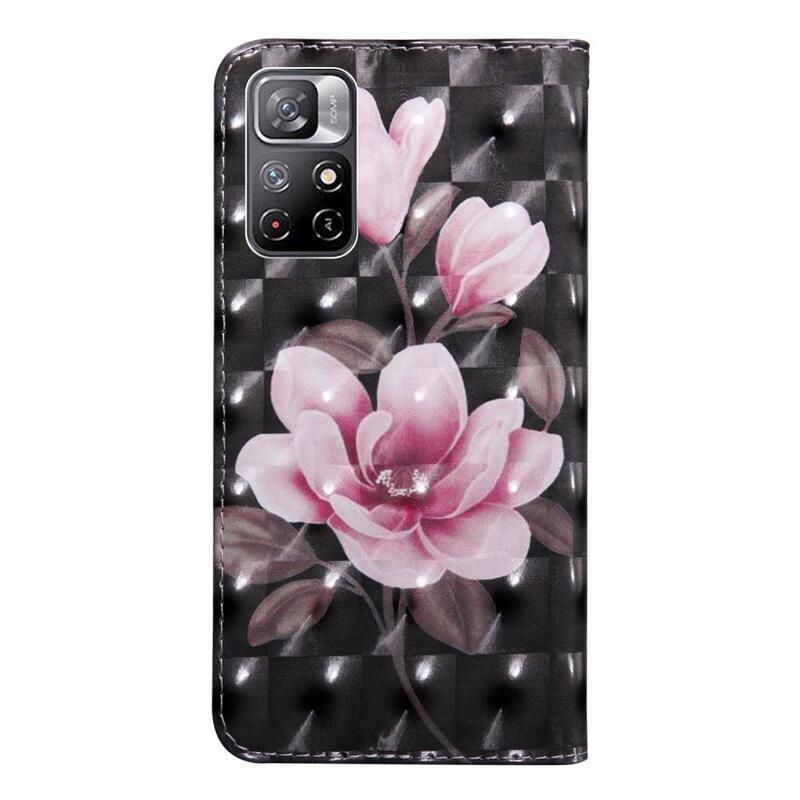 Printy pénztárca tok Xiaomi Poco M4 Pro 5G/Redmi Note 11S 5G - rózsaszín virág