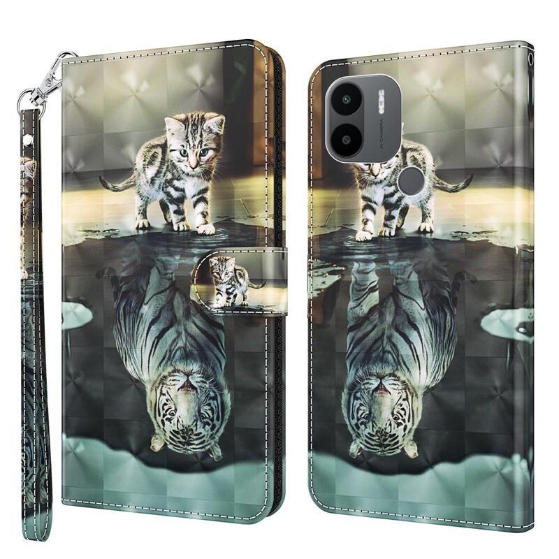 Printy pénztárca tok Xiaomi Redmi A1+/A2+ - macska és tigris tükörkép