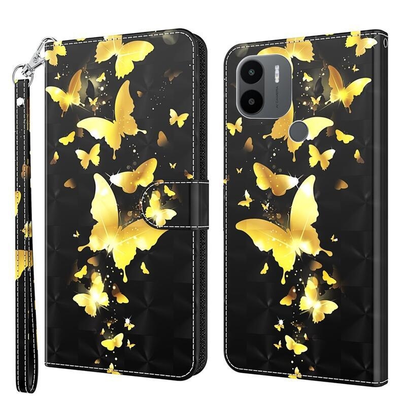 Printy pénztárca tok Xiaomi Redmi A1+/A2+ - arany pillangókhoz