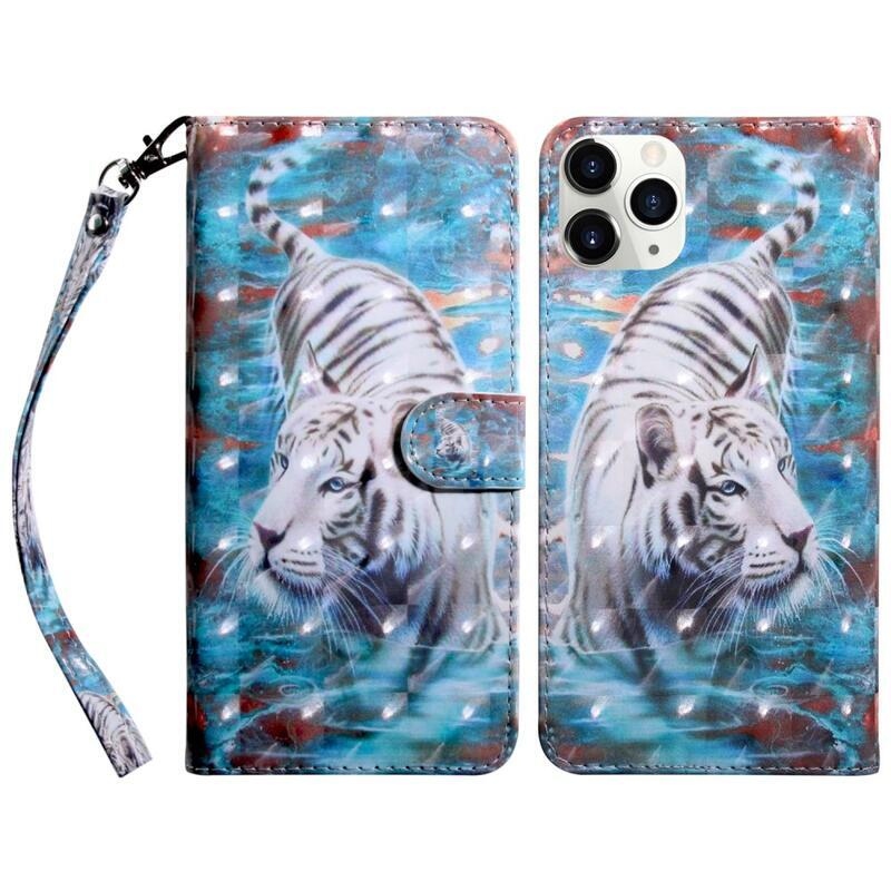 Printy pénztárca tok iPhone 13 Pro Max készülékhez - fehér tigris