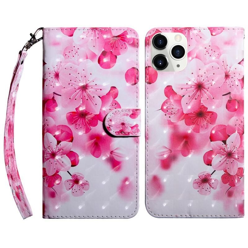 Printy pénztárca tok iPhone 13 Pro Max készülékhez - rózsaszín virágok