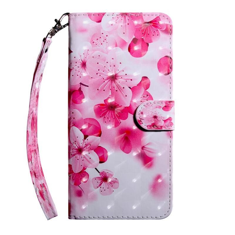 Printy pénztárca tok iPhone 13 Pro Max készülékhez - rózsaszín virágok