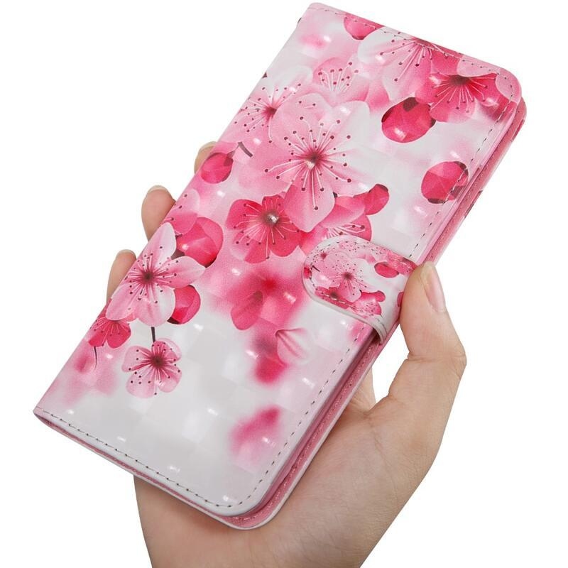 Printy pénztárca tok iPhone 13 Pro Max készülékhez - rózsaszín virágok