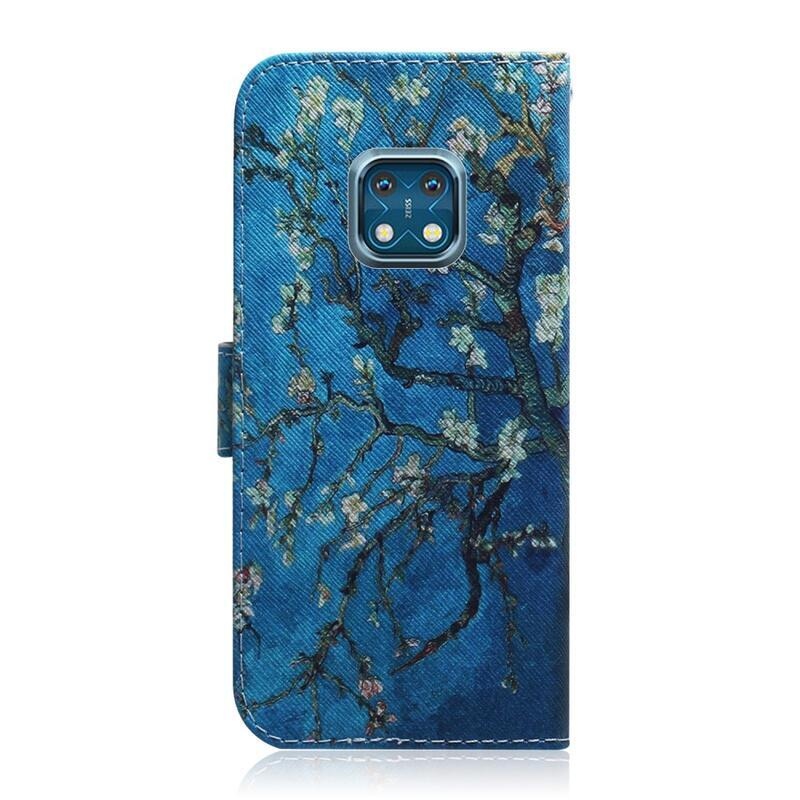 Printy pénztárca tok mobiltelefonhoz Nokia XR20 - fehér virágok
