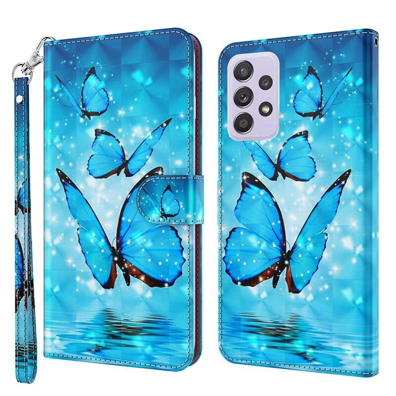 Printy pénztárca tok samsung Galaxy A33 5G - kék pillangókhoz