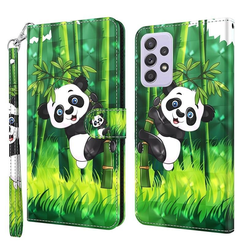 Printy pénztárca tok samsung Galaxy A33 5G - panda a bambuszon