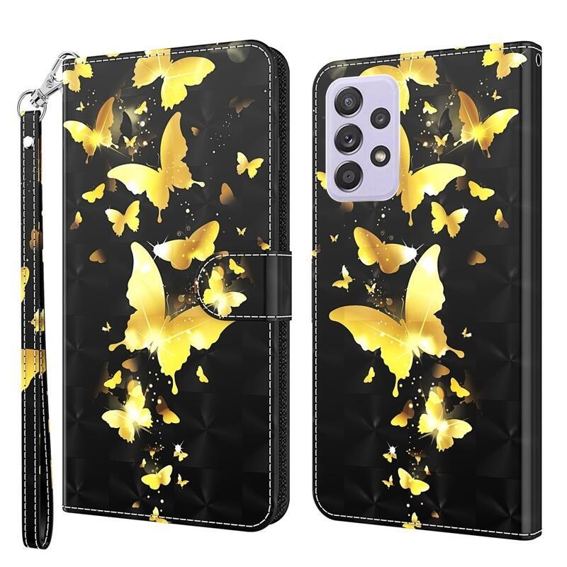 Printy pénztárca tok samsung Galaxy A33 5G - arany pillangókhoz