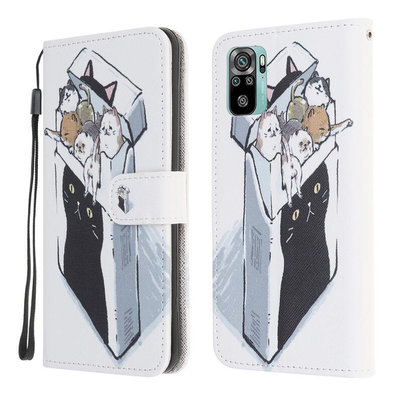 Printy pénztárca tok mobiltelefonhoz Xiaomi Redmi Note 10 4G/Redmi Note 10S/Poco M5s - macska