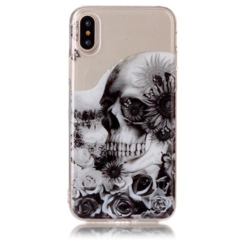 Printy átlátszó zselés tok iPhone X készülékhez - koponya - átlátszó