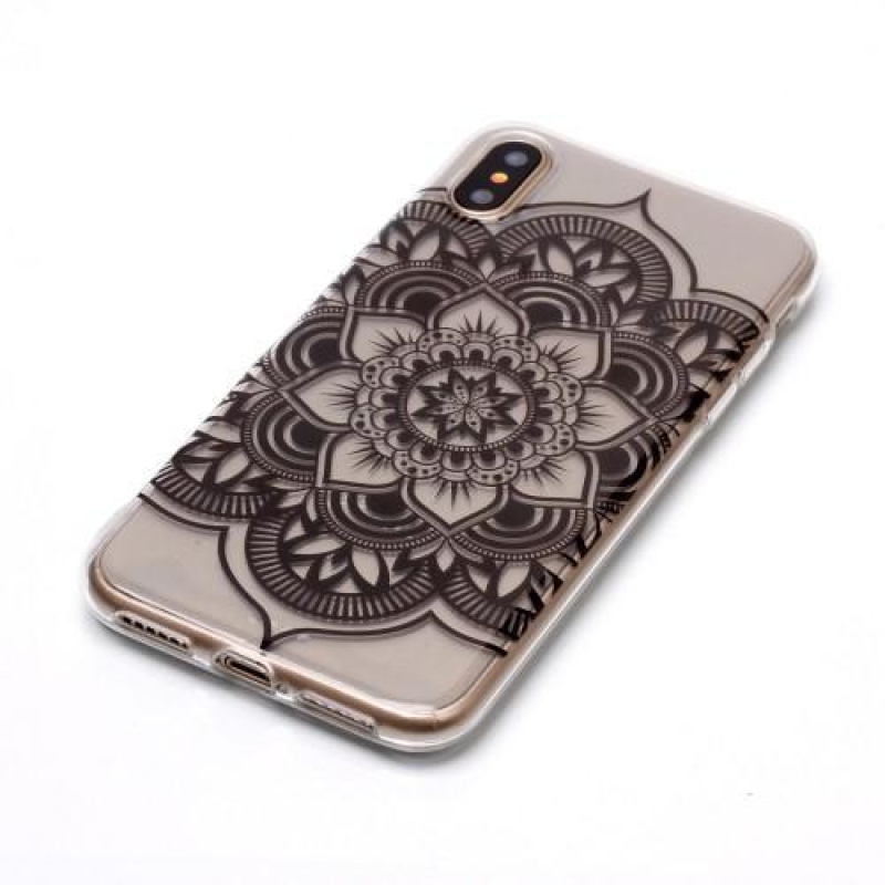 Printy átlátszó zselés tok iPhone X készülékhez - lótusz - átlátszó