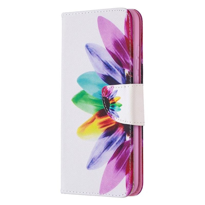 Printy PU bőr pénztárca tok a Honor 9X Lite-hoz - színes virág