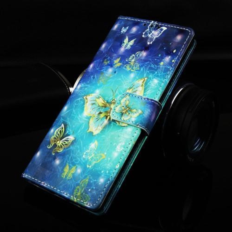 Printy PU bőr pénztárca tok Samsung Galaxy A70 készülékhez - pillangó