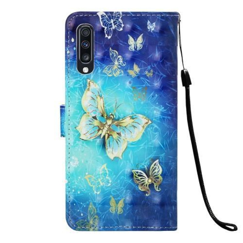 Printy PU bőr pénztárca tok Samsung Galaxy A70 készülékhez - pillangó