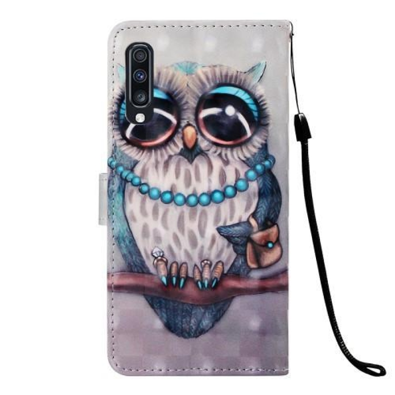 Printy PU bőr pénztárca tok Samsung Galaxy A70 készülékhez - bagoly