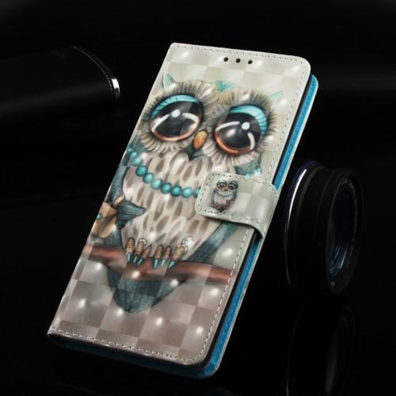 Printy PU bőr pénztárca tok Samsung Galaxy A70 készülékhez - bagoly