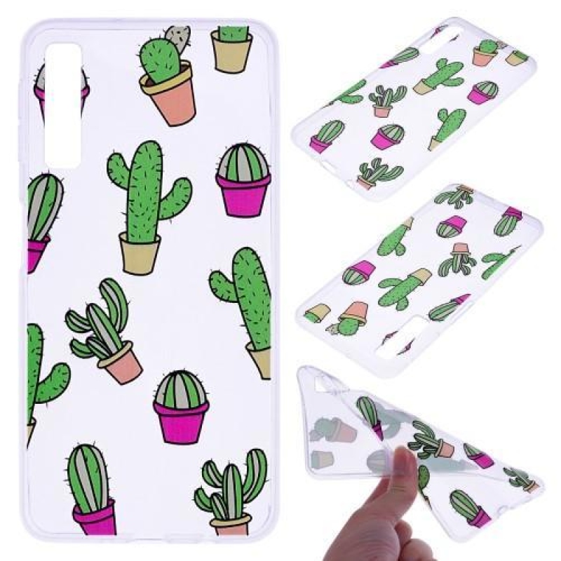 Printy szilikon tok mobiltelefonra Samsung Galaxy A7 (2018) - kaktuszok