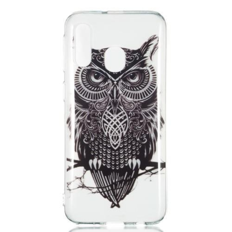 Printy szilikon tok Samsung Galaxy A40 készülékhez - fekete bagoly