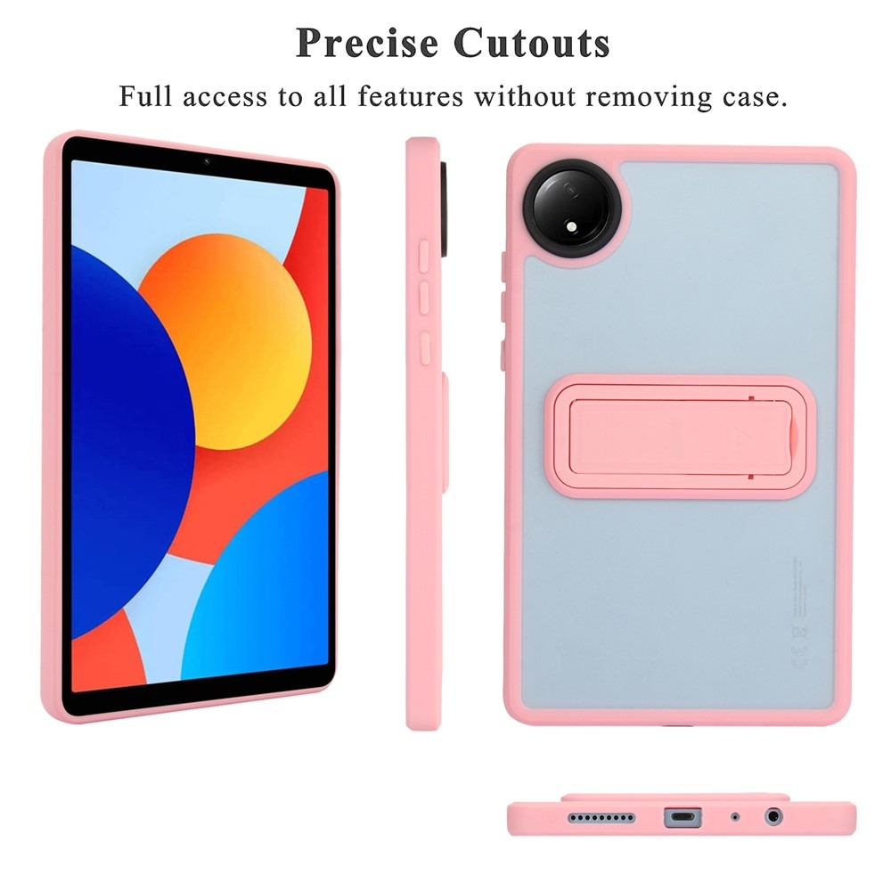 Skiny zselés tok fix hátlappal és flip állvánnyal Xiaomi Redmi Pad SE 8.7-hez - rózsaszínű