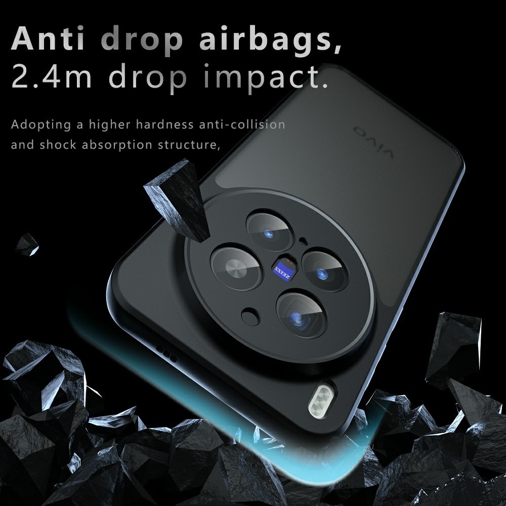 Zselés tok fix hátlappal a Vivo X300 Pro 5G készülékhez - fekete