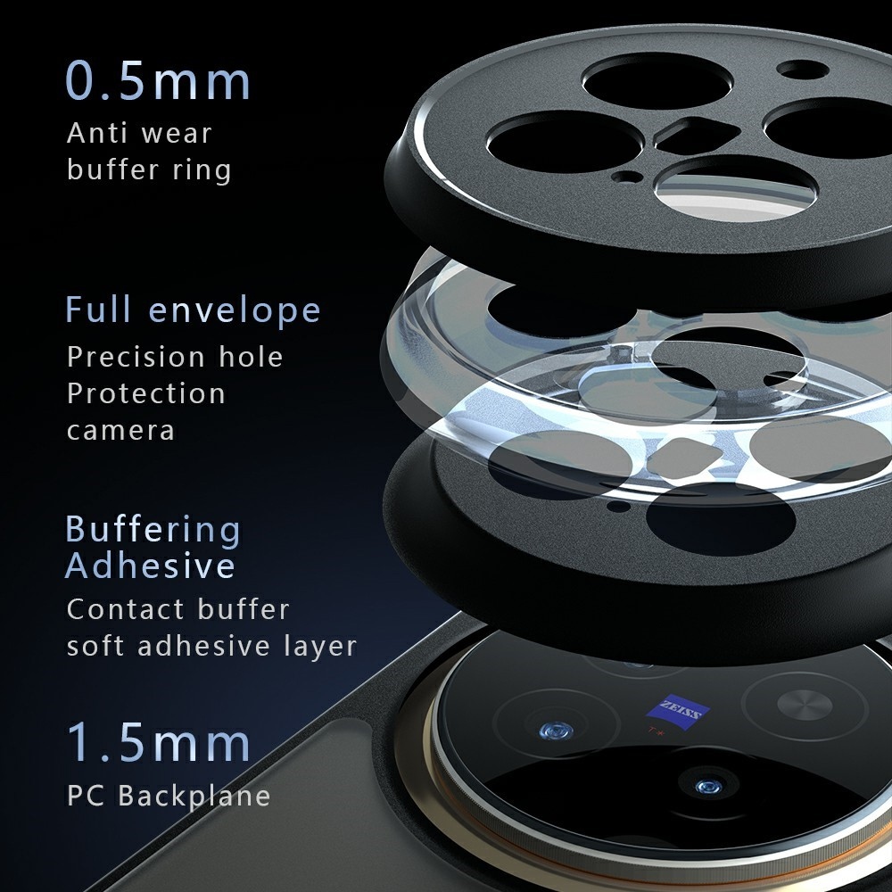 Zselés tok fix hátlappal a Vivo X300 Pro 5G készülékhez - fekete