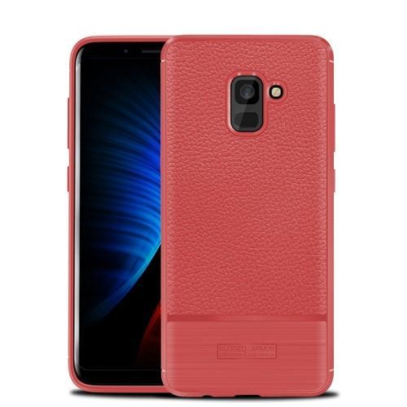 ProtectTexture zselés tok Samsung Galaxy A8 Plus (2018) - piros színű
