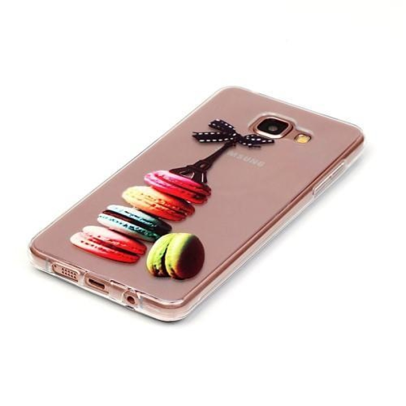 Átlátszó zselés tok Samsung Galaxy A3 (2016) - Eiffel-torony és makrancos sütemények - átlátszó