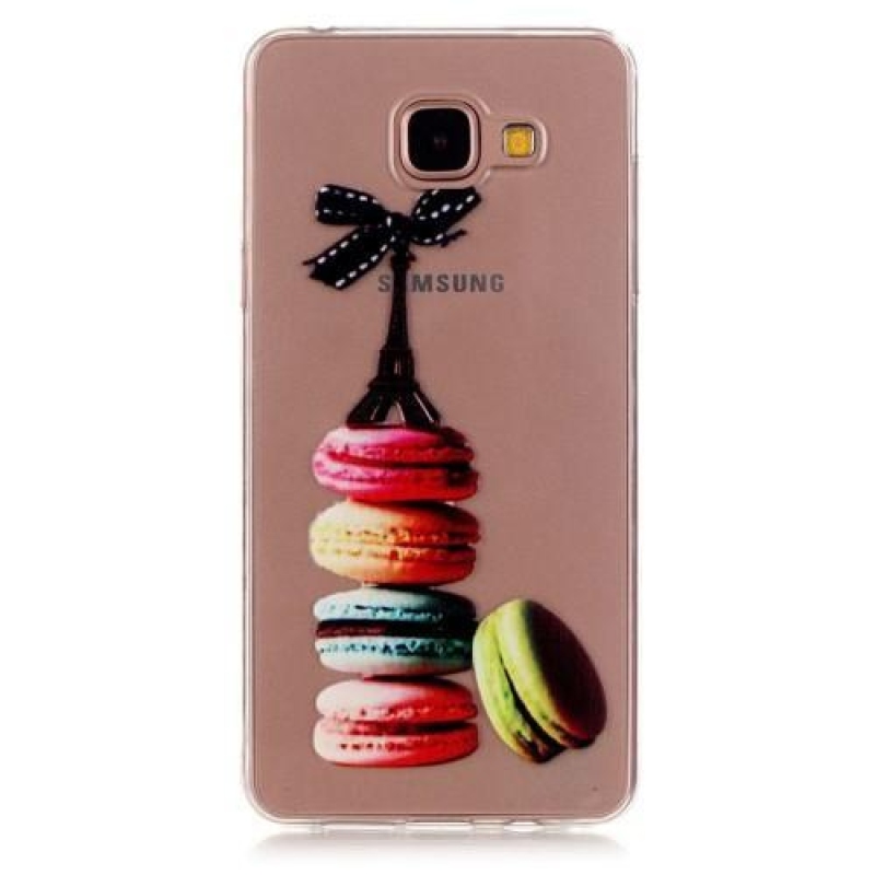 Átlátszó zselés tok Samsung Galaxy A3 (2016) - Eiffel-torony és makrancos sütemények - átlátszó