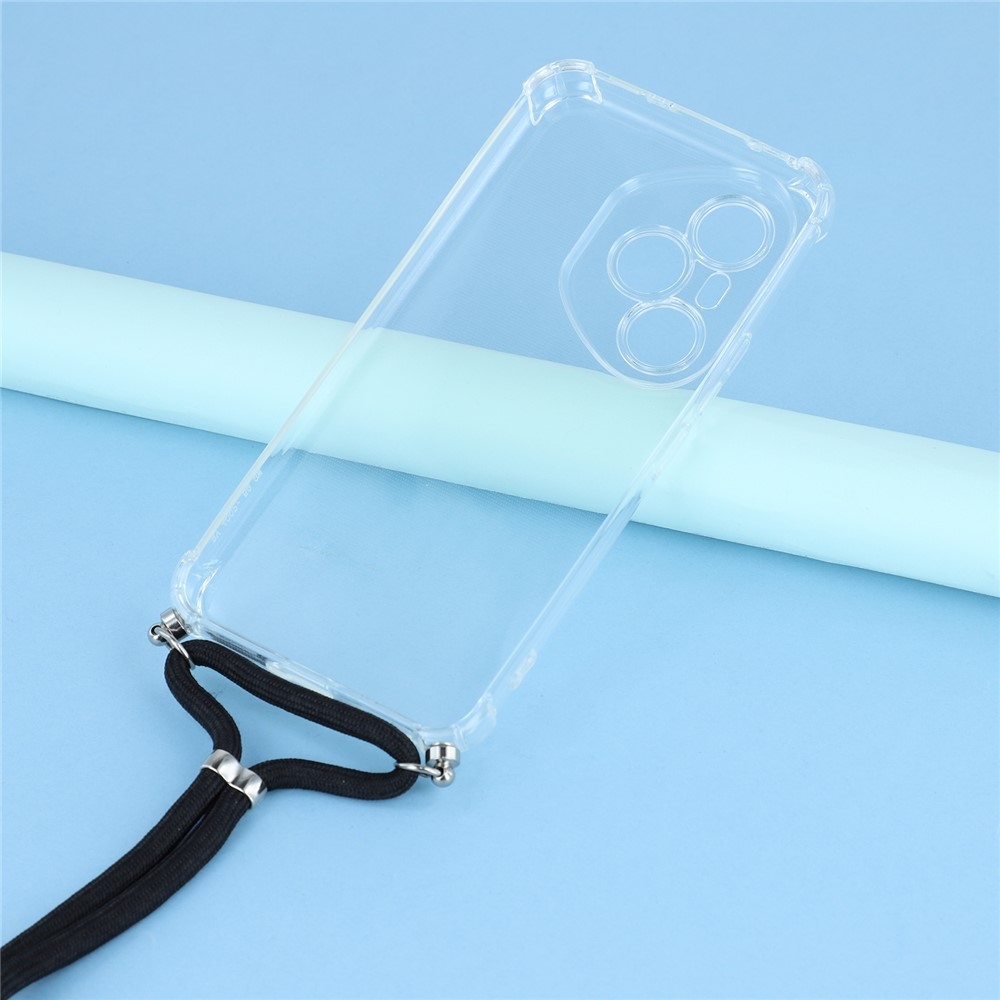 Átlátszó zselés tok zsinórral a Honor 400 Pro-hoz