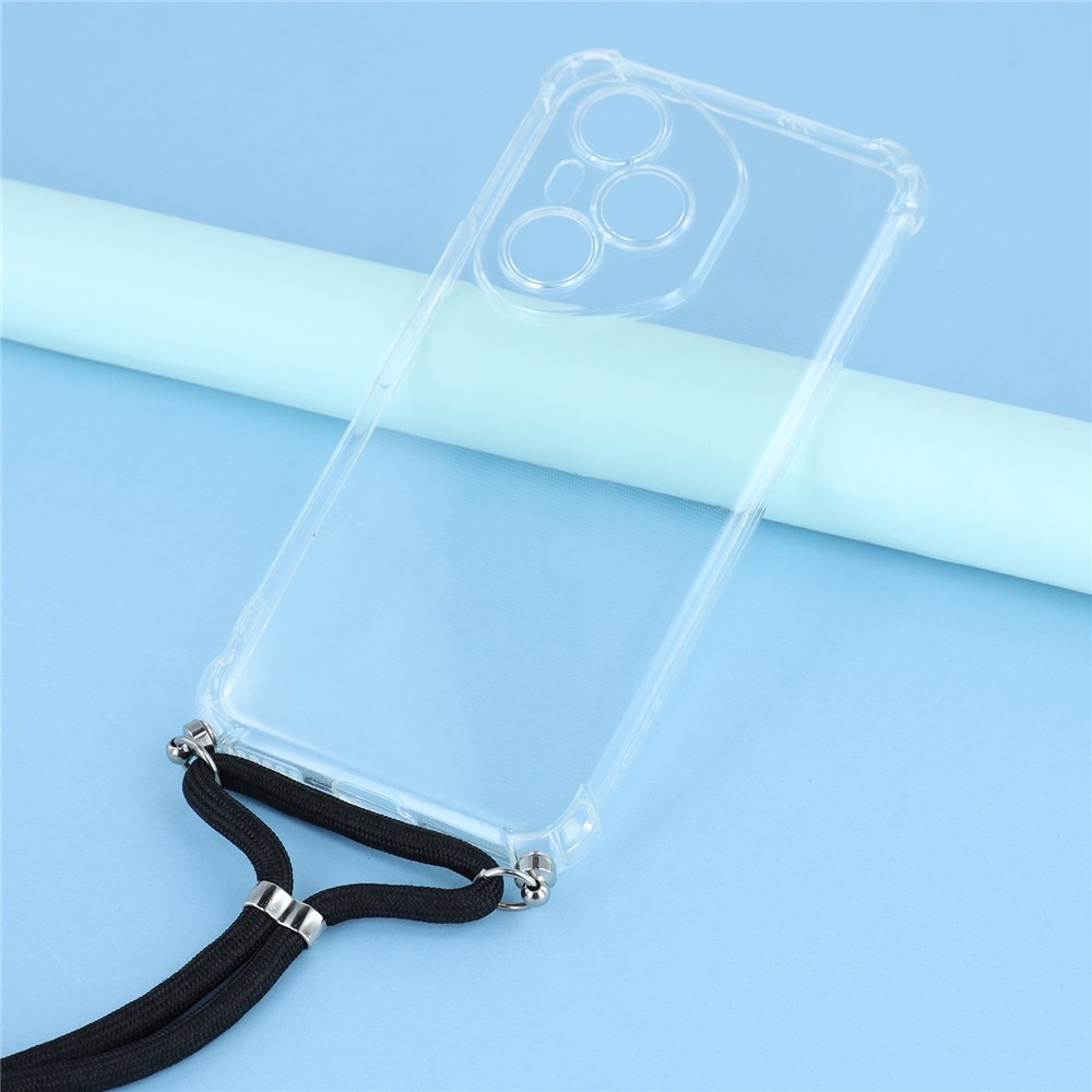 Átlátszó zselés tok zsinórral a Honor 400 Pro-hoz