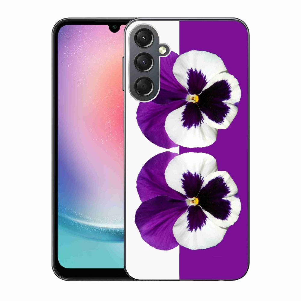 Gél védőhuzat mmCase Samsung Galaxy A24 készülékhez - lila és fehér virág