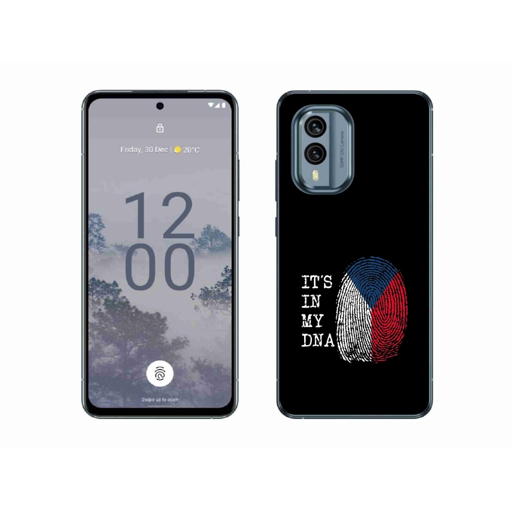 Zselés borítás mmCase a Nokia X30 5G készülékhez - zászlós ujjlenyomat fekete háttérrel