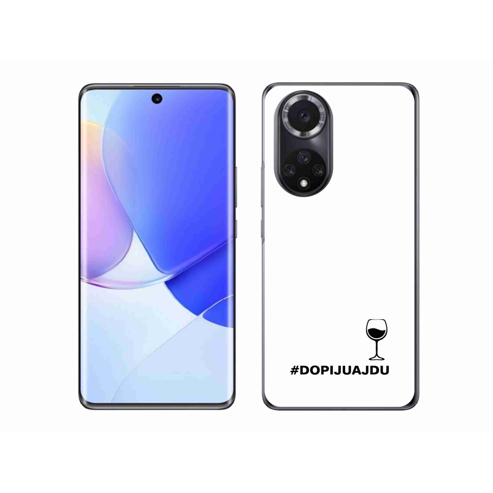Gél borítás mmCase a Huawei Nova 9 készülékhez - bor motívum fehér háttérrel