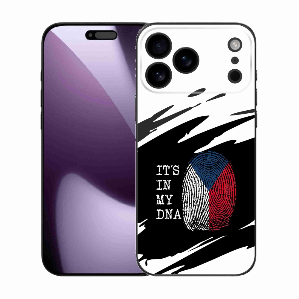Gél borítás mmCase iPhone 17 Pro Max készülékhez - zászlós ujjlenyomat fekete és fehér háttérrel