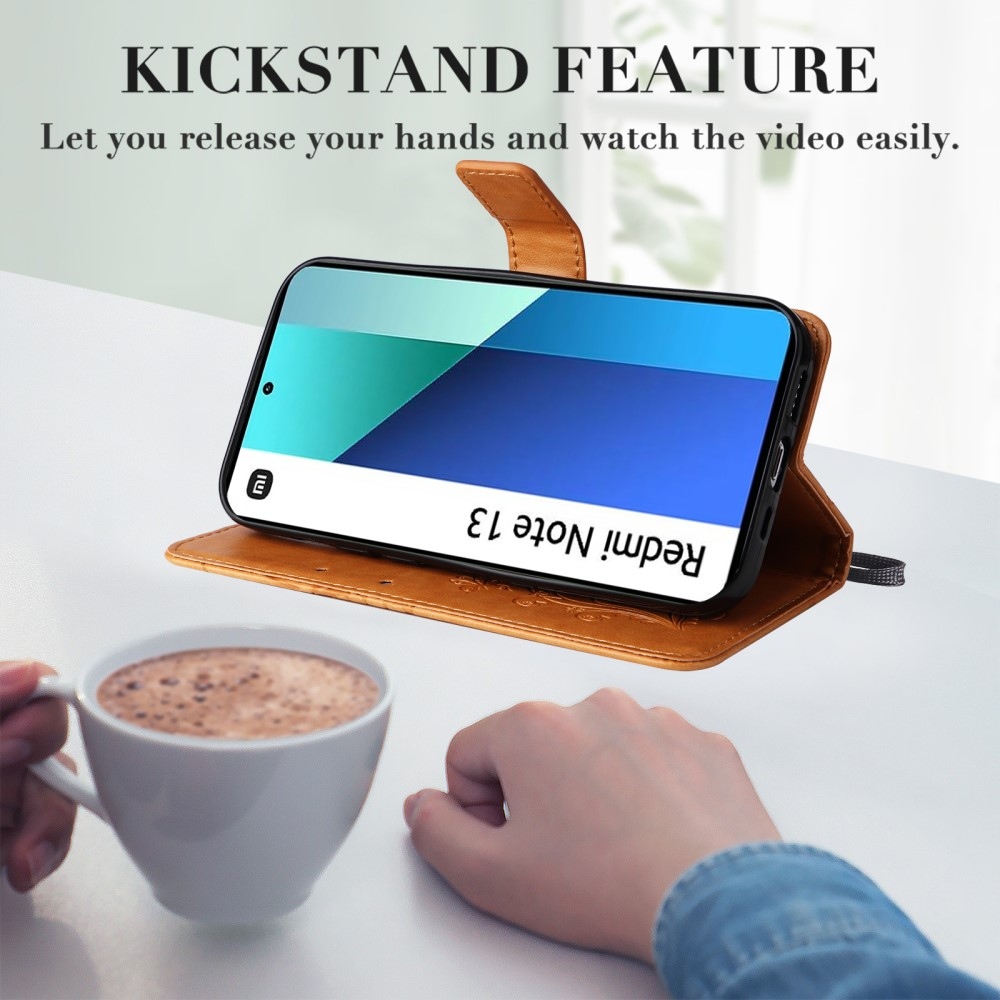 Nagy pillangó könyv tok Xiaomi Redmi Note 13-hoz - sárga
