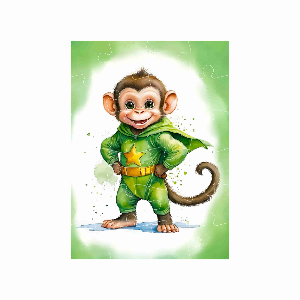 Puzzle 18x13cm (24 darab) képpel - rajzfilmmajom