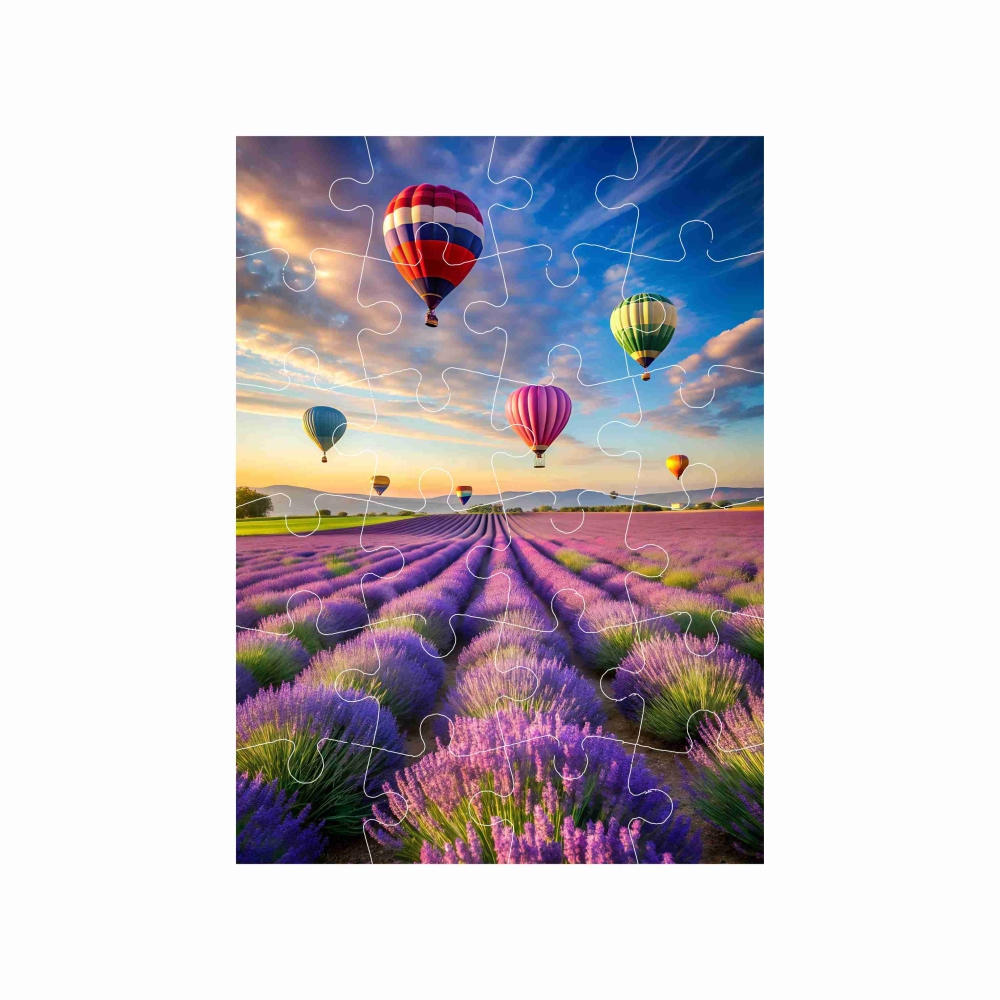 18x13cm-es (24 darabos) kirakó képpel - repülés a levendula felett