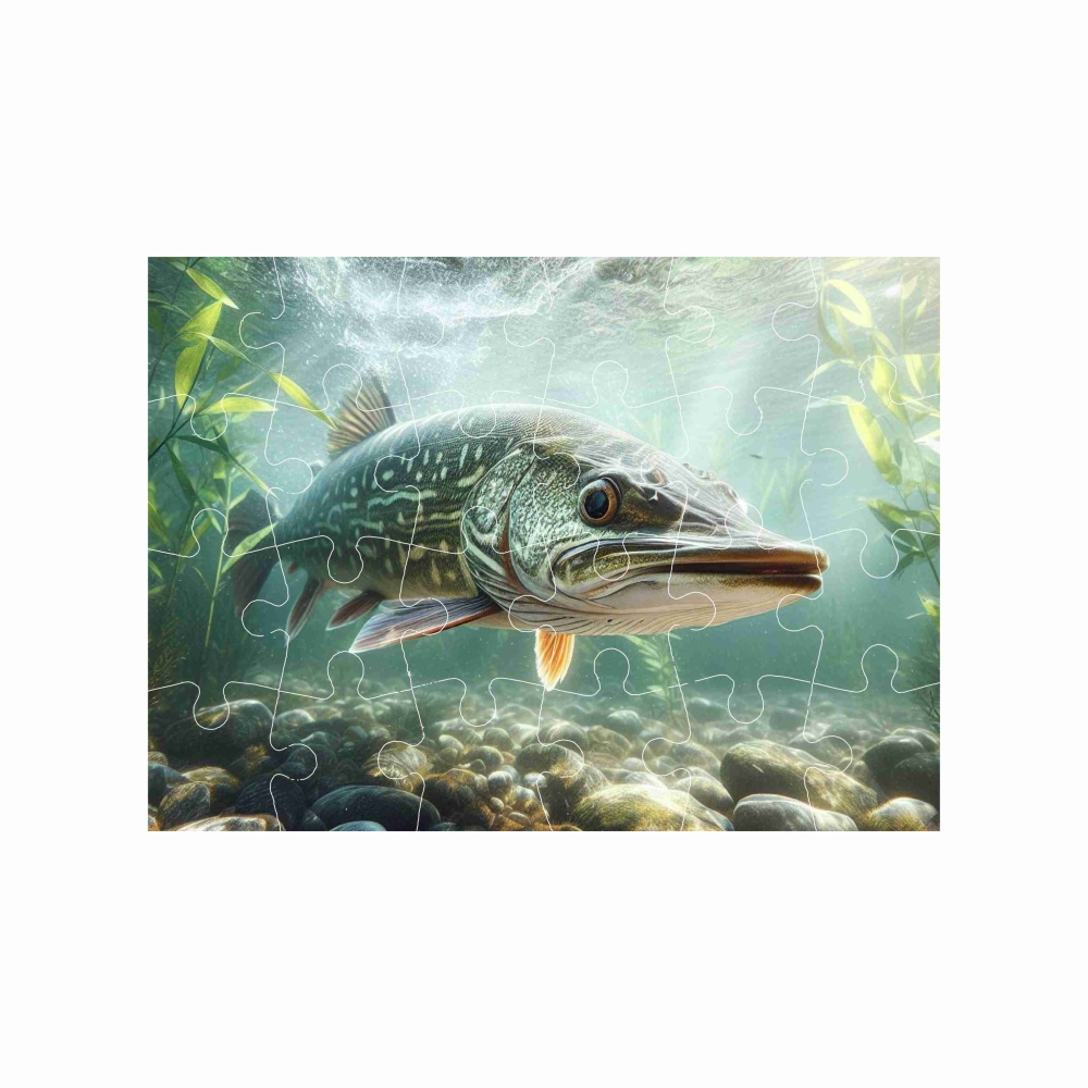 Puzzle 18x13cm (24 darab) képpel - csuka