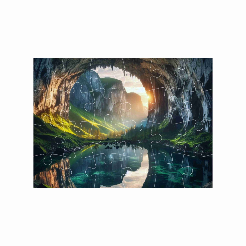 18x13cm-es (24 darabos) kirakó képpel - csendes barlang