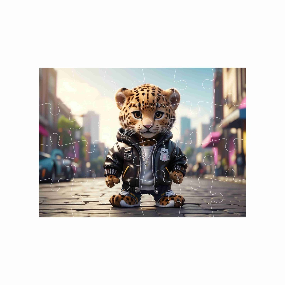 Puzzle 18x13cm (24 darab) képpel - tigris kabátban