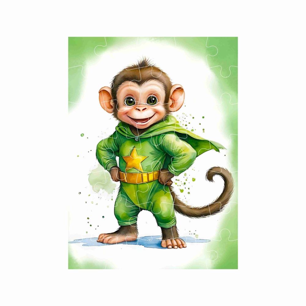 Puzzle 27x19,5cm (35 darab) képpel - rajzfilmmajom